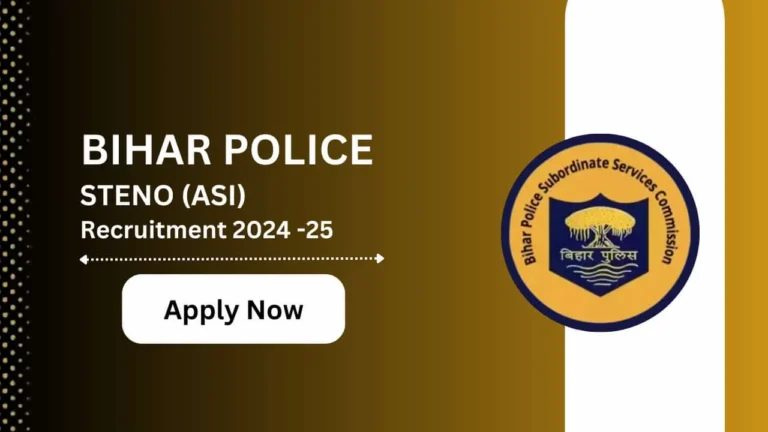 Bihar Police Steno ASI Vacancy 2024: 12वीं पास युवाओं के लिए सुनहरा मौका!